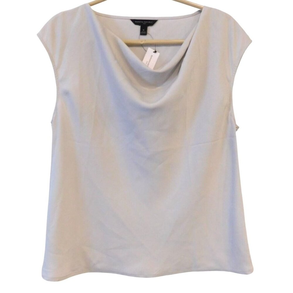 NWT Banana Republic Lt Beige Cowl Neck Tank Top Women Size S Small Shirt